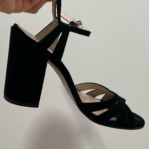 Stuart Weitzman Memoir Block Heel Sandal Suede - Picture 14 of 16